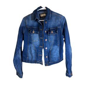 INDIGO SAINTS Women's Blue Jean Stitched Button Jacket Size XL